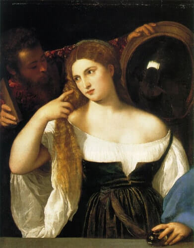 ティツィアーノ・ヴェチェッリオ　《鏡の前の女》